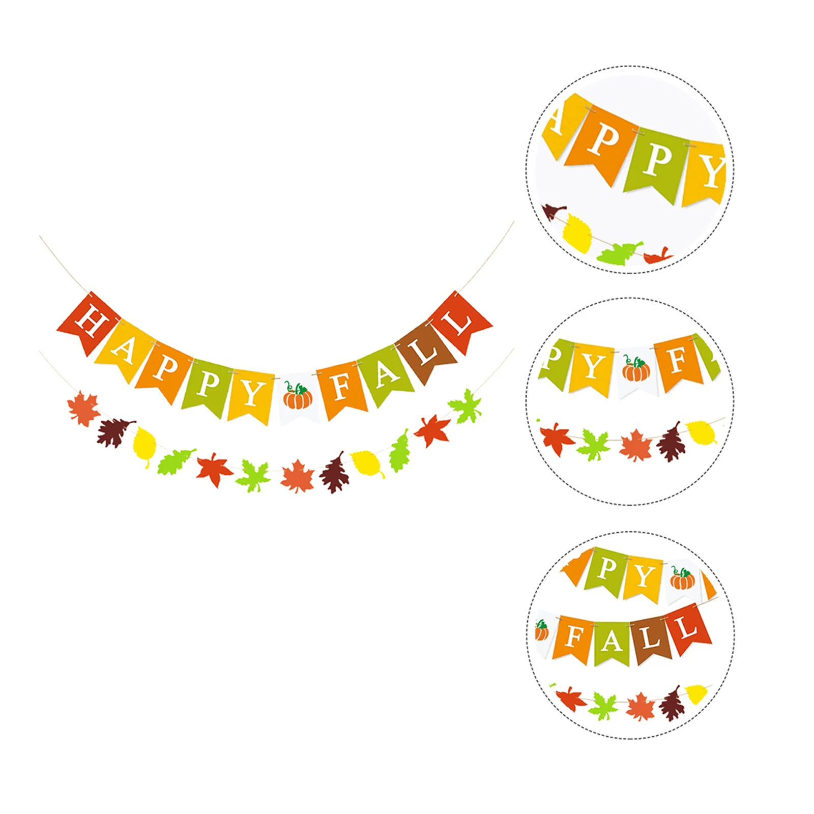

2 pcs Thanksgiving Pull Flag Party Decorations Assorted Colors Hanging Banners For Indoor Outdoor Thanksgiving Festival