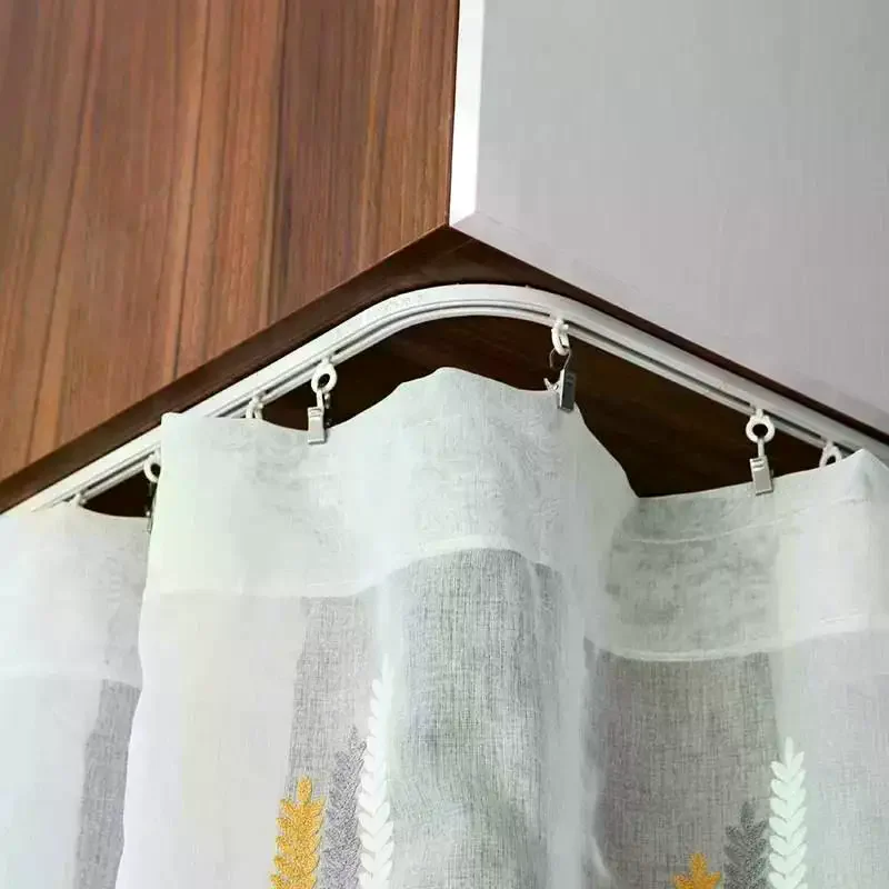 مسار منزلق ستارة ذاتية اللصق بدون ثقب مسار نانو صامت مثبت على الجانب ملحقات ديكور نافذة المنزل #3