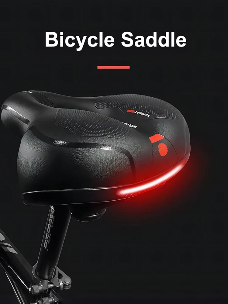 AliExpress Comfortable Breathable Hollow Bicycle Saddle for Men And Women Shock Absorbing MTB Road Bike Seat Big Butt Safety Warning