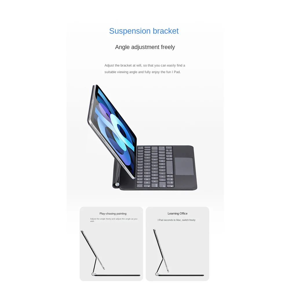 Keyboard Magic Case Compatible For IPad 10 Air45 10.9Pro11 Springy Backlit Keys 135° Adjustable Multi-Touch Trackpad