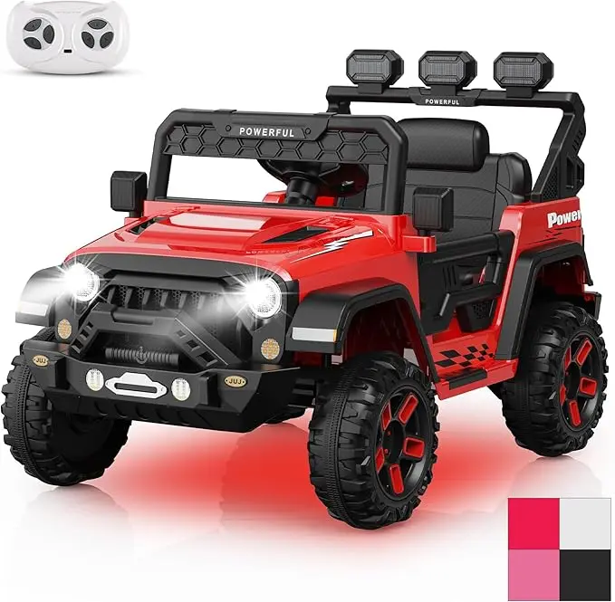 12V Ride on Car Battery Powered Electric Car for Kids with 2.4G Remote Control with 3 Speeds, Soft Start, Music for Ages 3-8