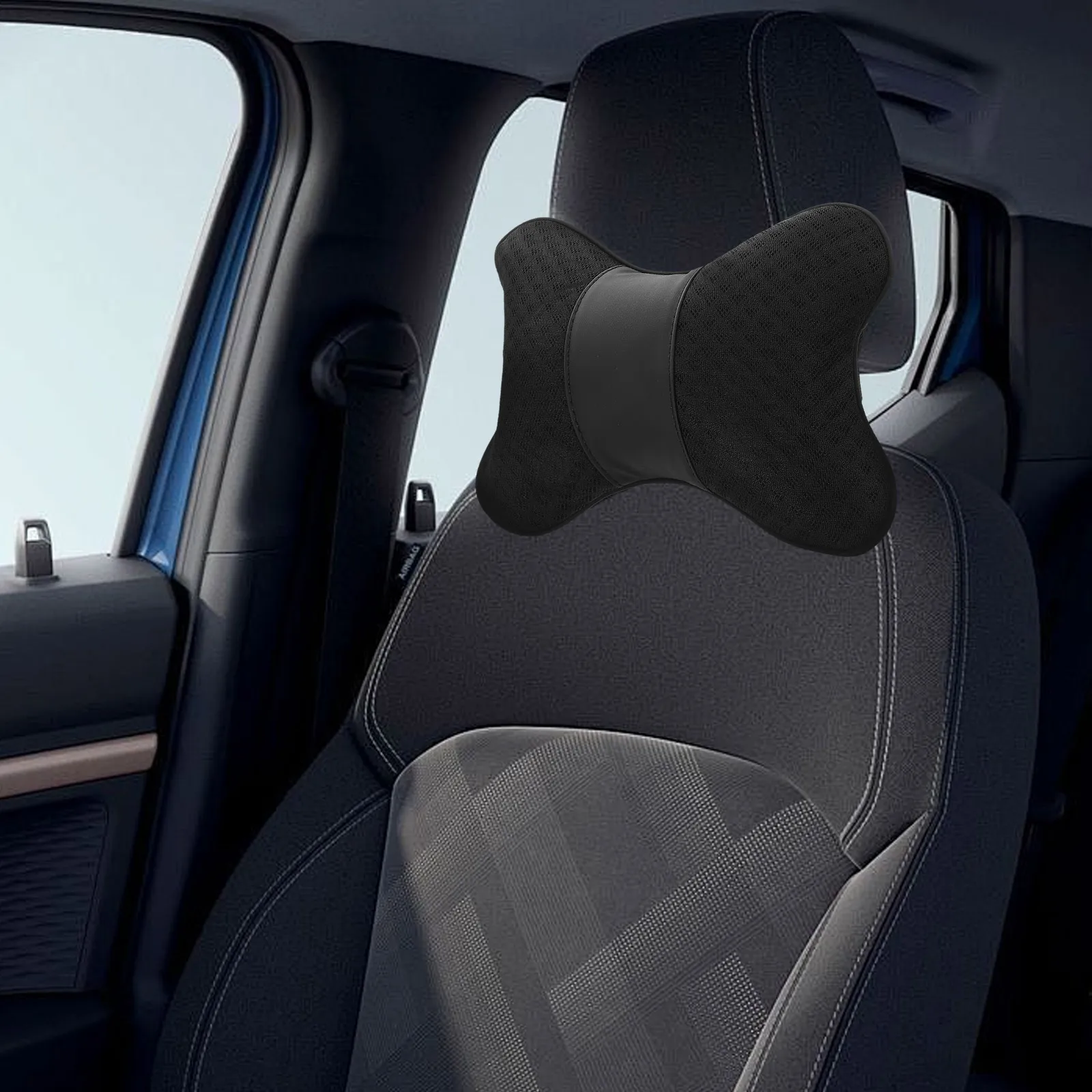 

Car Neck Pillow Silk Headrest Cushion for Use Cool Comfortable Driving Support Universal Car Seat Pad