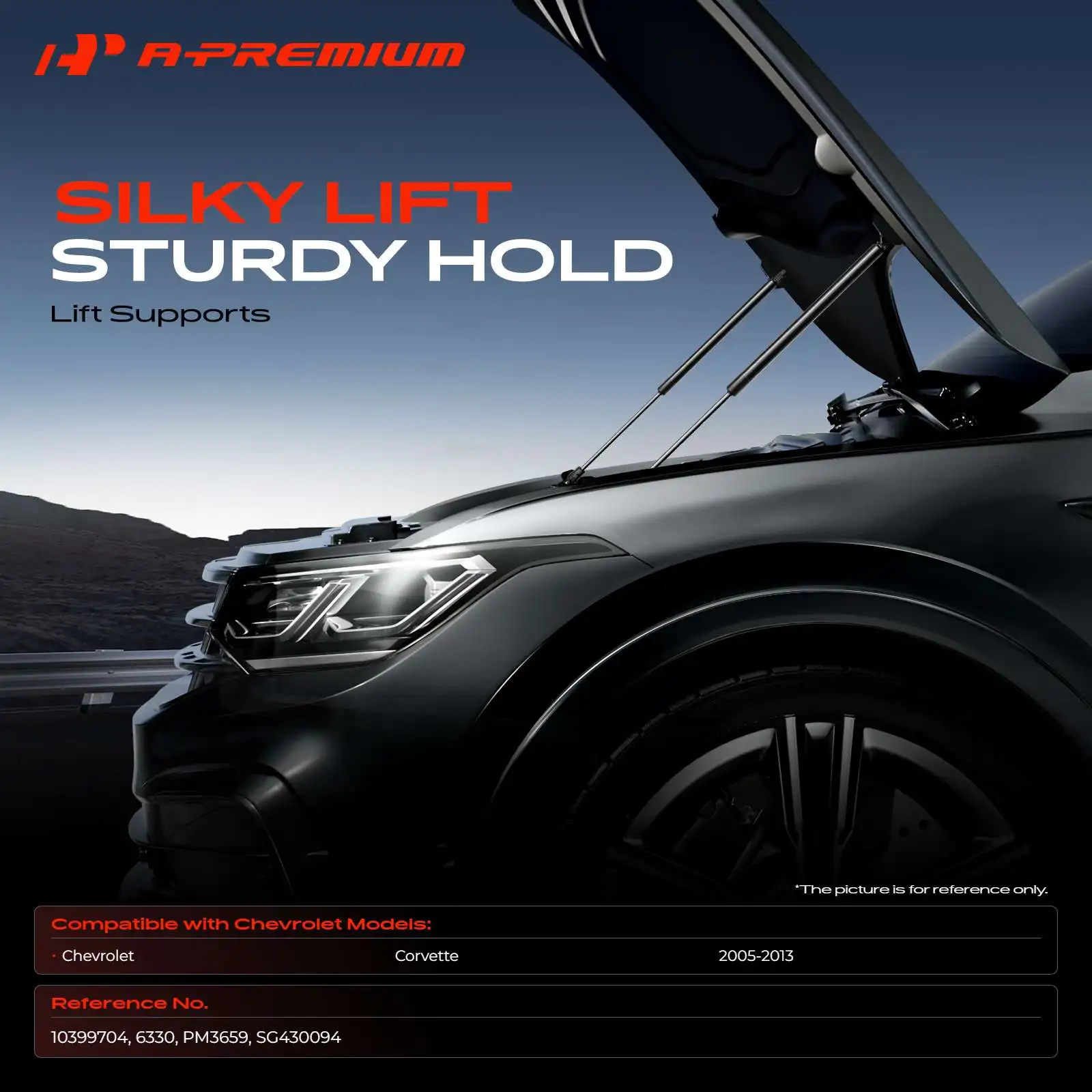 A-Premium 2Pcs Front Hood Lift Supports Shocks Struts for Chevrolet Corvette 2005-2013