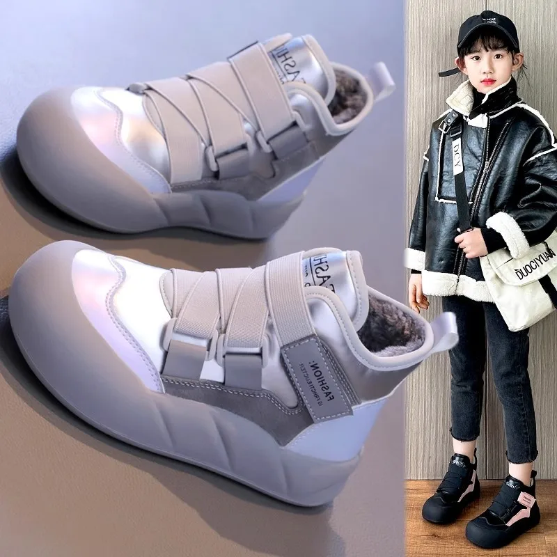 أحذية قطنية للبنات أحذية قطنية شتوية للأولاد مع بطانة سميكة وبطانة من الصوف أحذية أطفال أحذية كاحل للأطفال