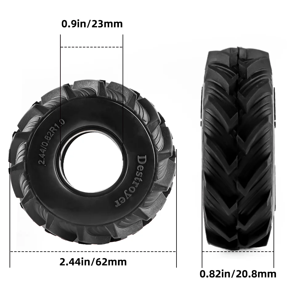 1.0 Inch RC Crawler Tires All Terrain Super Soft Sticky Tires for 1/18 1/24 TRX4M SCX24 AX24 RDECAT ASCET 18 RC Crawler Upgrade