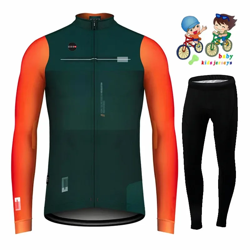 Kbora High Quality Kids Cycling Clothing boy Summer Kids Jersey Set Biking Long Sleeve Clothes Suit MTB Children's Cycling Wear