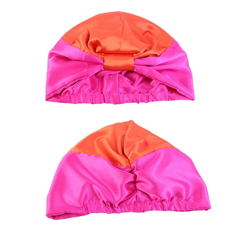 1PCS Satin Silk Salon Bonnet Women Night Sleep Cap Bath Towel Hair Dry Quick Elastic Hair Care Bonnet Head Wrap Hat Headwear