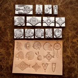 American Native Indian Leather Stamp Set Aluminum Embossing Mold 13pcs/set DIY Leathercraft Hot Stamping Cold Pressing Carving