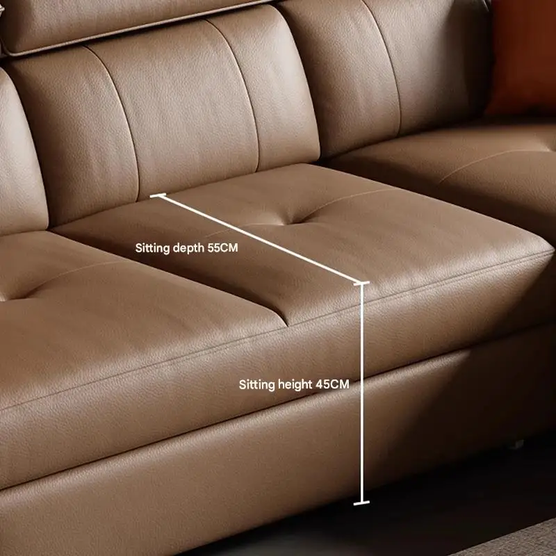 أريكة غرفة المعيشة البنية المريحة، تصميم دعم الظهر، كرسي الصالات، أرائك غرفة المعيشة، أثاث Divano العصري الفاخر #5