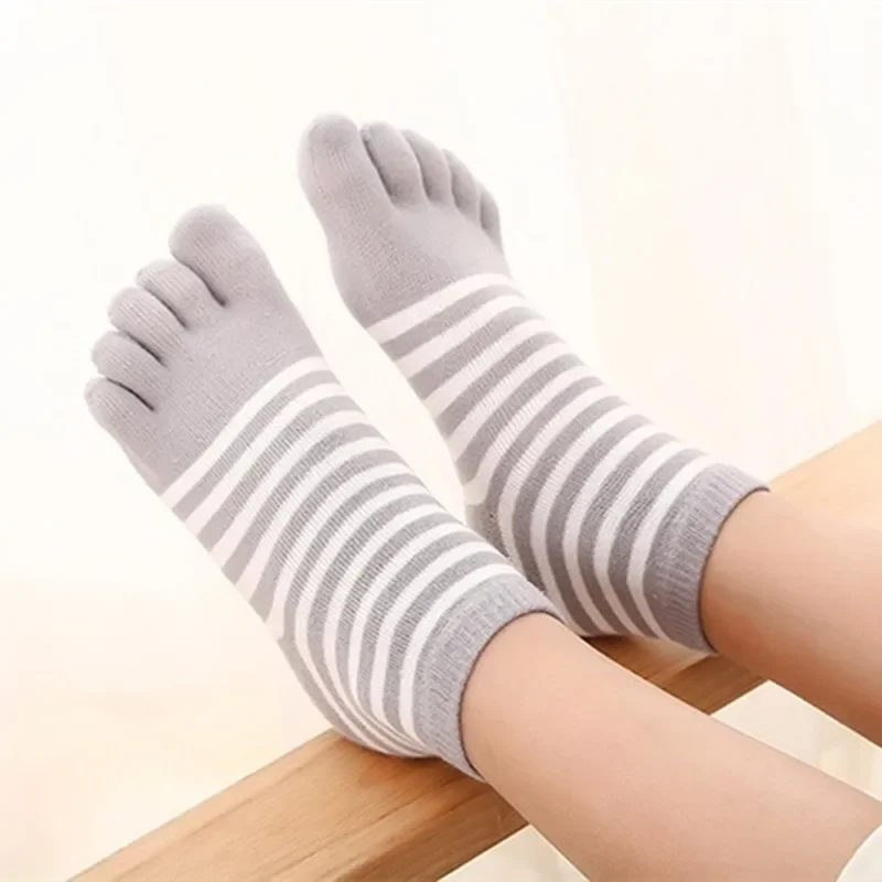 Stripped Baby Socks for 4-12T Young Girls Boys Casual Sports Sock Breathable Five-toe Sock Kids Children Socks