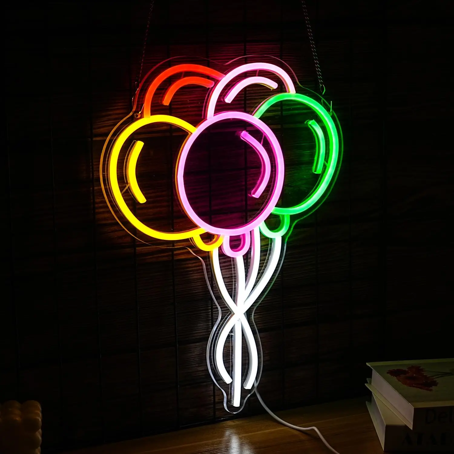 Balloon Neon Sign LED Neon Light Sign USB Powered for Wall Art Decor Game Room Man Cave Girls Room Birthday Gifts Party Decor