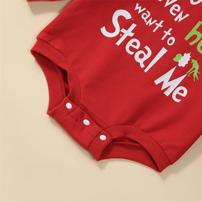 Infant Holiday Jumpsuit with Festive Print and Cozy Long Sleeves for Winter Celebrations - Newborn Christmas Outfit