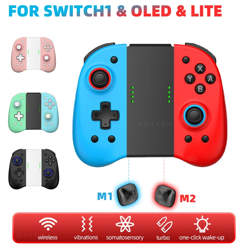 لوحة ألعاب لاسلكية للقاعة للتبديل Oled Lite Joypad Hall Trigger التحكم في عصا التحكم مع توربو قابل للبرمجة والاهتزاز
