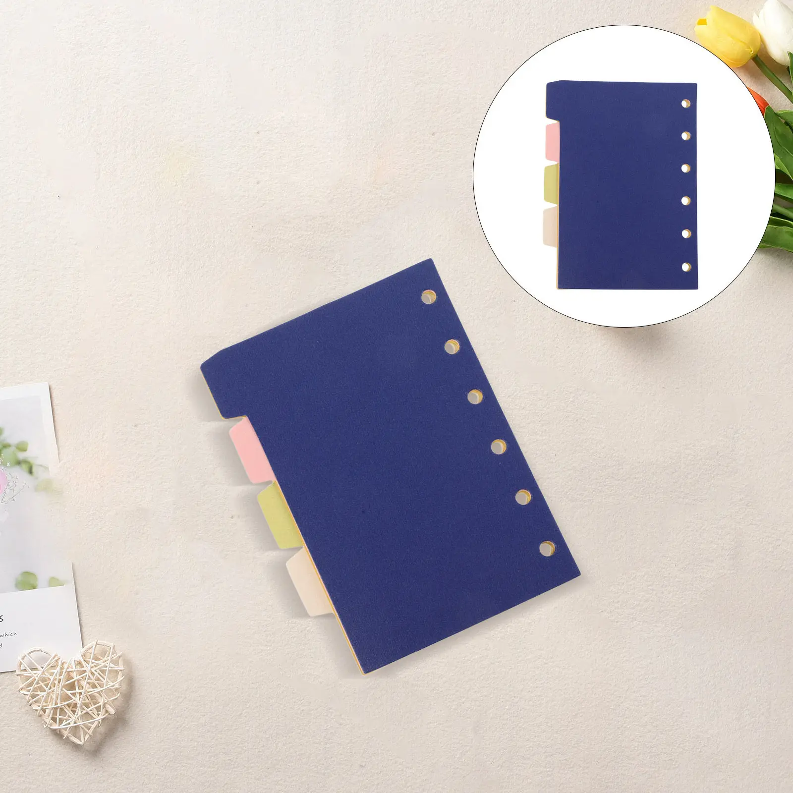 

5Pcs Mini Binder Dividers Tabs Thin Paper Loose Leaf Notebook Index Divider Sheets Compact Inserts for School Office File