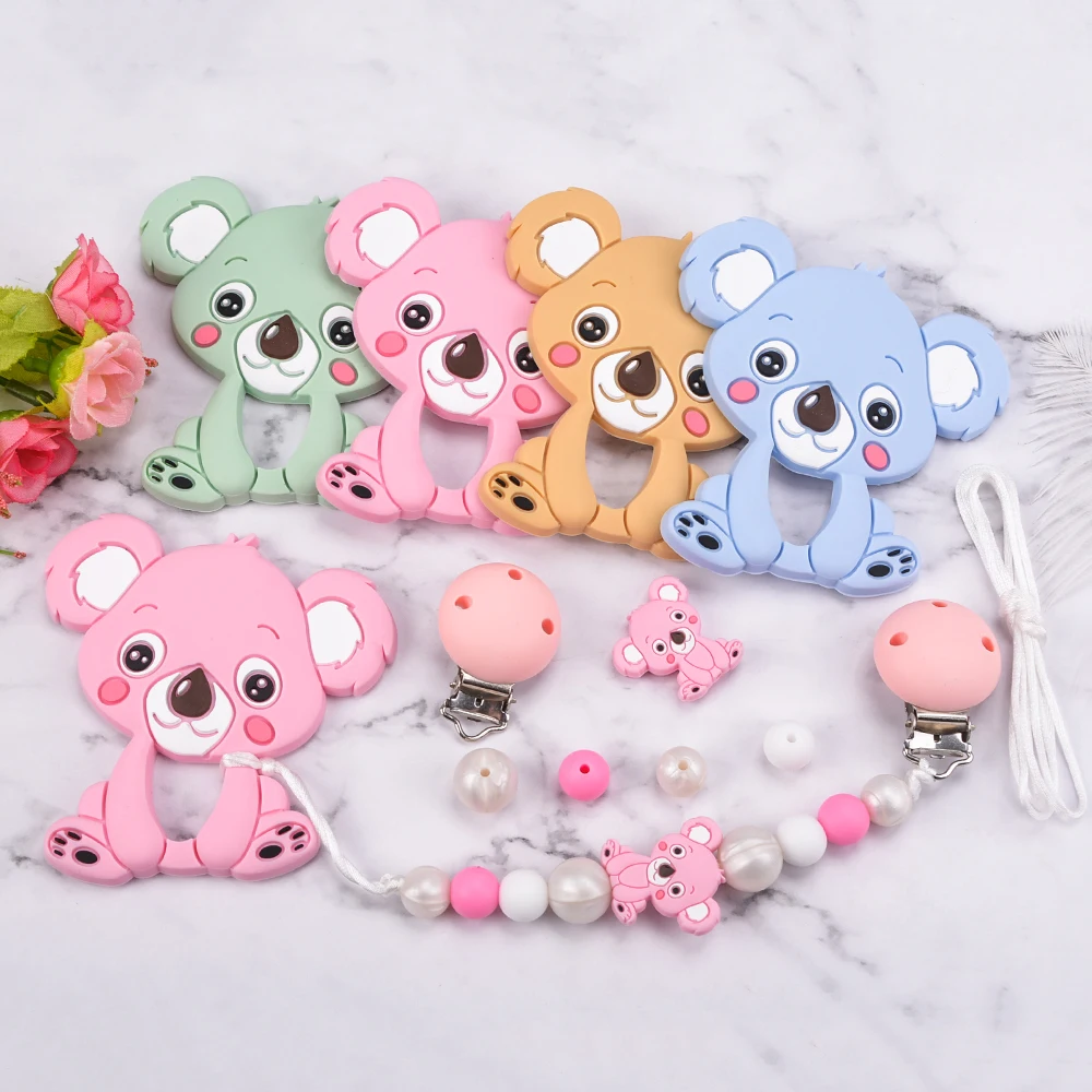 LOFCA Baby Cartoon Silicone Pacifier Bite Bag Soothing Pacifier Clip Soother Holder teething  toys Teething chain