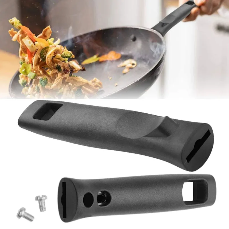 1Pcs Universal Pot Handle Replacement Kitchen Scald-Proof Bakelite Pan Pot Long Handle Grip with Screw Cookware Accessory