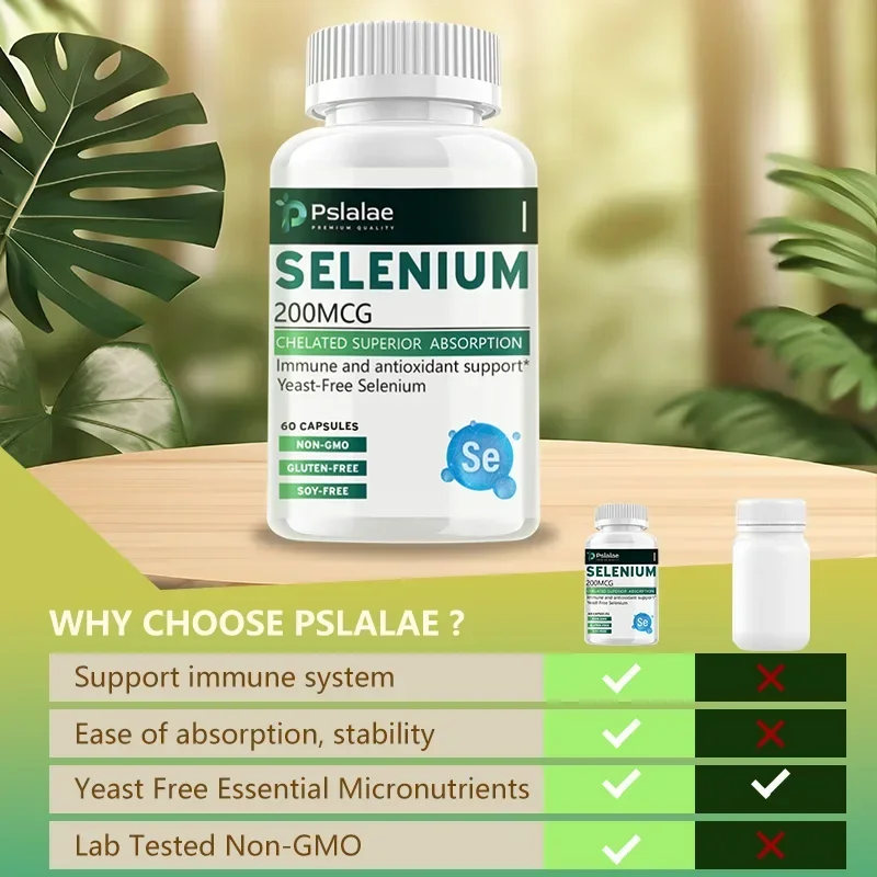 Selenium 200 Mcg – Yeast-Free Chelated Amino Acid Complex – An Essential Trace Mineral with Superior Absorption