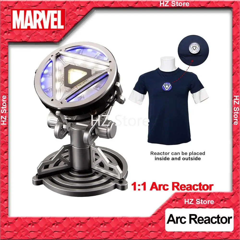 Marvel 1:1 MK4 Iron Man Tony Stark Arc Reactor with T-Shirt, LED Light Remote Control Heart Chest Display Bracket Model Toy Gift