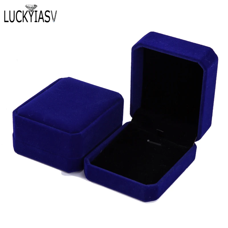 Flip Cover Jewelry Storage Boxes Neclakc Pendant Jewelry Box Velvet Case Earrings Plastic Display Box 7*8*4cm