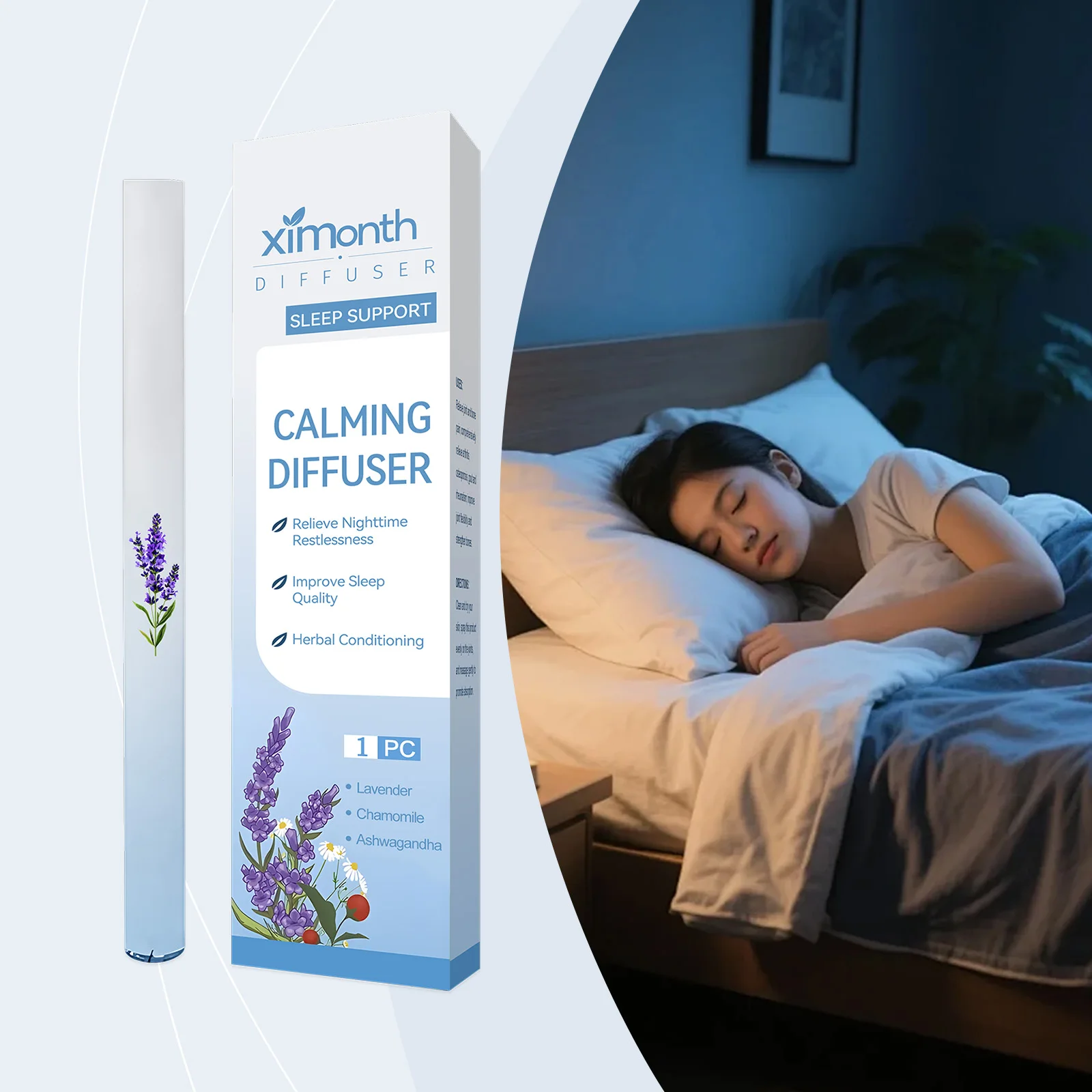Ximonth Herbal Diffuser Pen Natural Plant Scent Care Stick Helps Calm Feelings Clear Breathing And Comfort Improves Night Rest