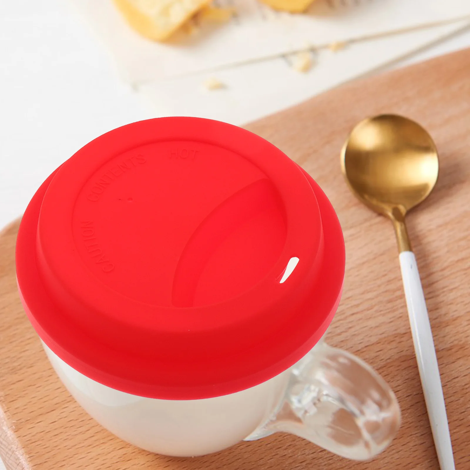 

4 Pcs Silicone Cup Lids Coffee Covers Replacement for Glass Mugs Ceramic Cups Leakproof Heat Resistant Universal Fit Spill Proof
