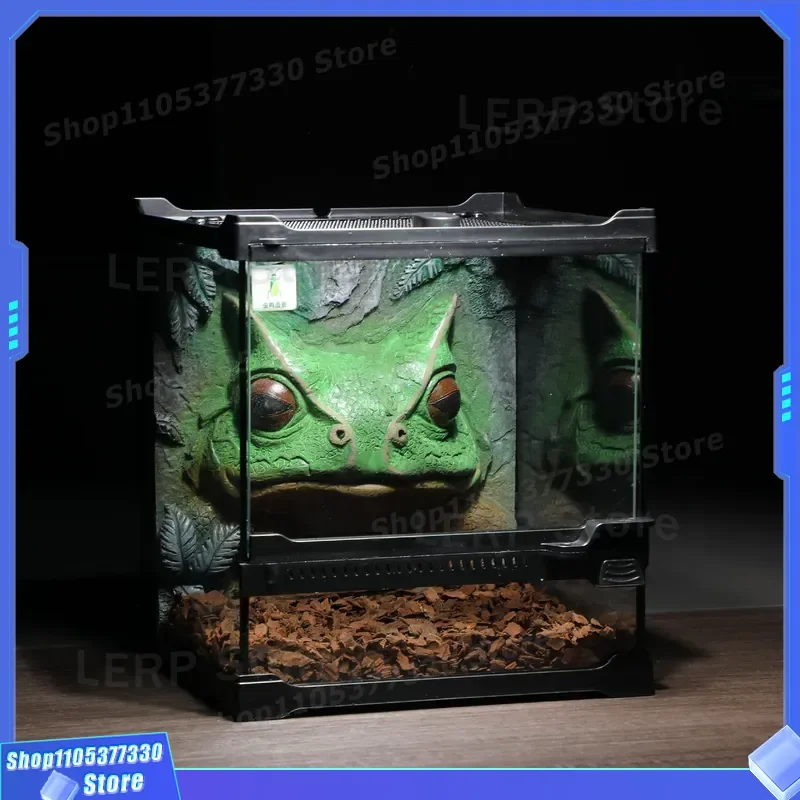 20x20x22.5cm Glass Terrarium for Bearded Dragon Snake Horned Frog Reptile Habitat Landscaping Tank Pet Raising Box One Piece