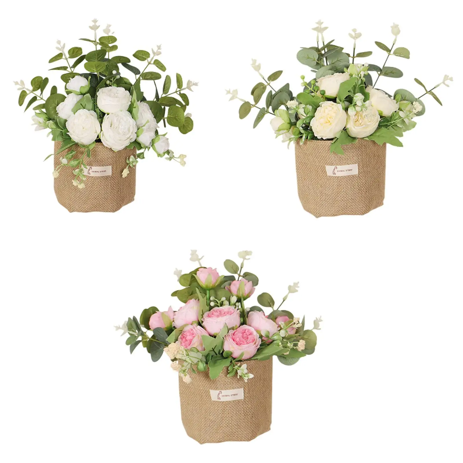 

Artificial Hanging Flower with Green Leaves Artificial Potted Flowers Fake Flowers for Home Porch Bookshelf Office Garden