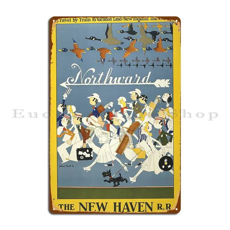 Stk502179a Vintage Travel Poster For The New Haven Railroad Metal Sign Garage Wall Plaque Wall Mural Character Tin Sign Poster