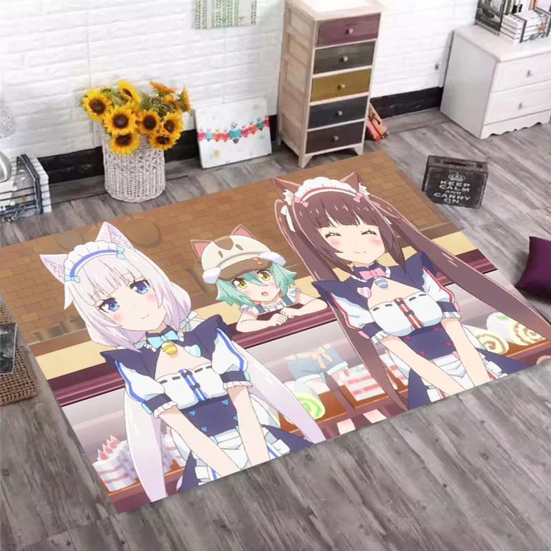 Anime N-Nekoparas Printed Carpet Non-slip carpet Living Room Bedroom Rug Entrance Floor mat Home Kitchen Hallway Decoration
