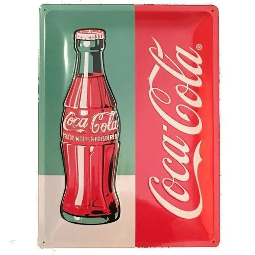 Coke Bottle Pop Art Embossed Tin Sign 30x40cm Bottle Licensed Nostalgic Art --Tin Sign