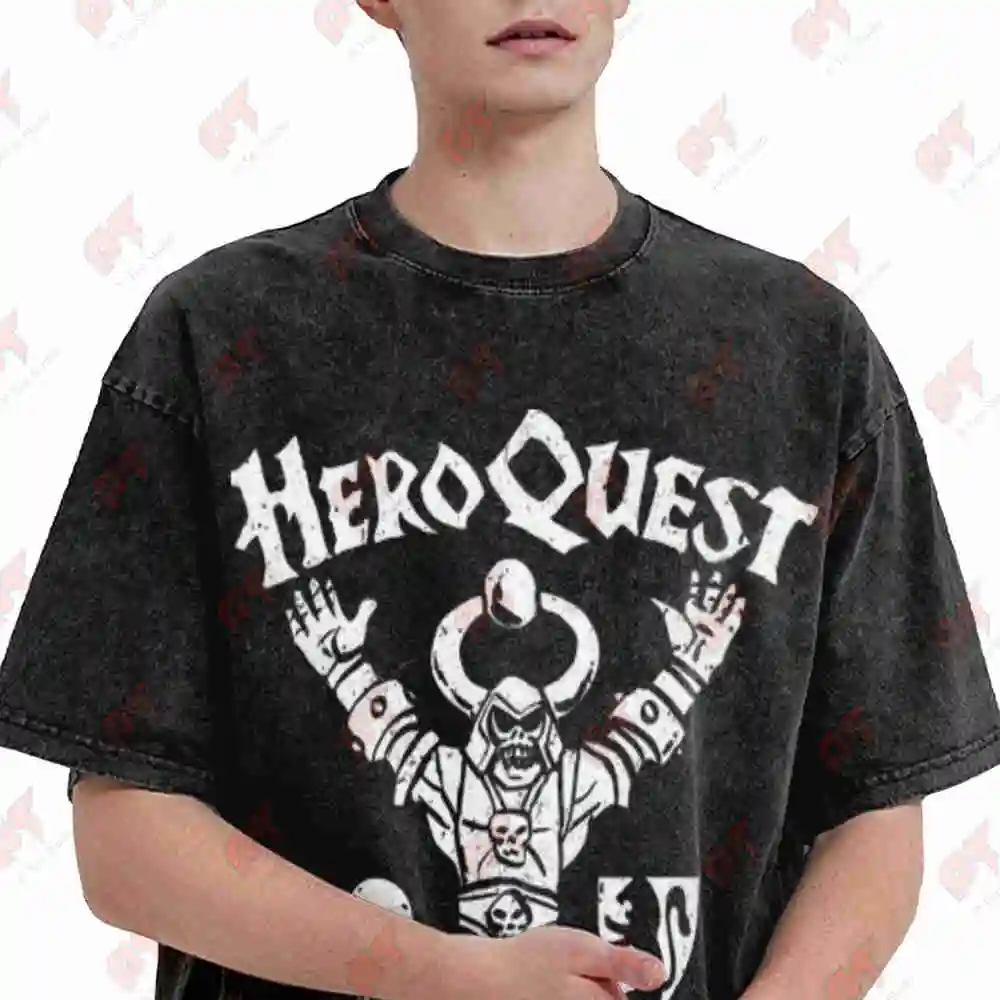 Heroquest Vintage RPG 80s Retro Gaming Vintage Washed Tee Pure Cotton T-Shirt