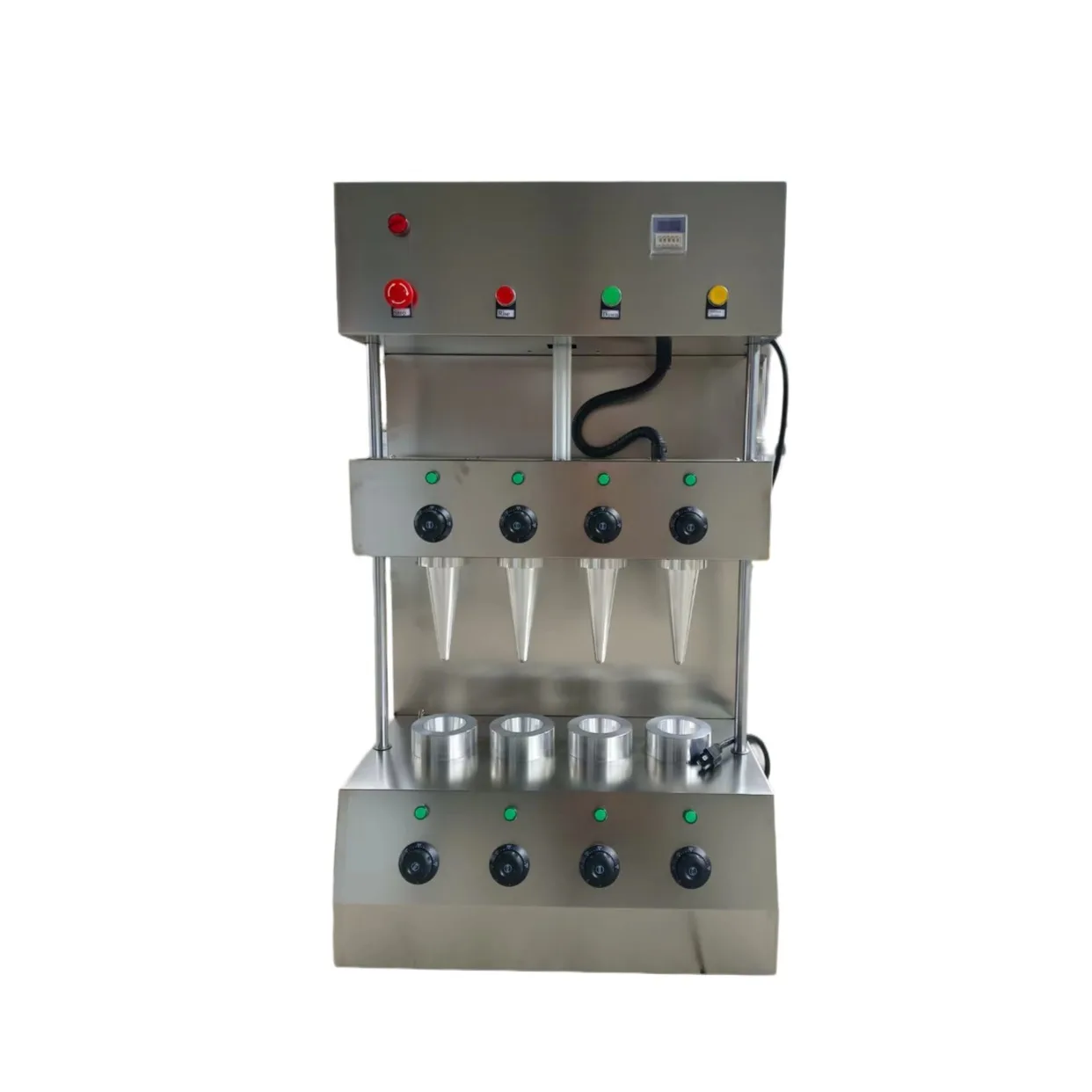 

Commercial Fully Automatic Cone Pizza Forming Maker Machine Set with Rotating Oven Model 200 1 Year Warranty