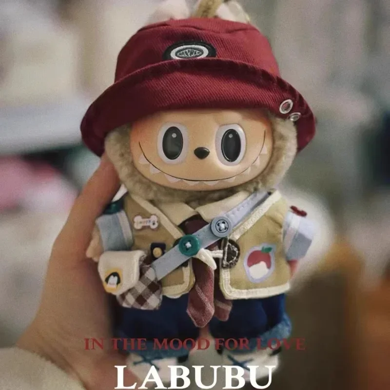 17cm Macaron Labubu Series Vinyl Doll Clothing Set Labubu Series Only Clothing School Uniform Decoration Bag Pendant Toy Gifts