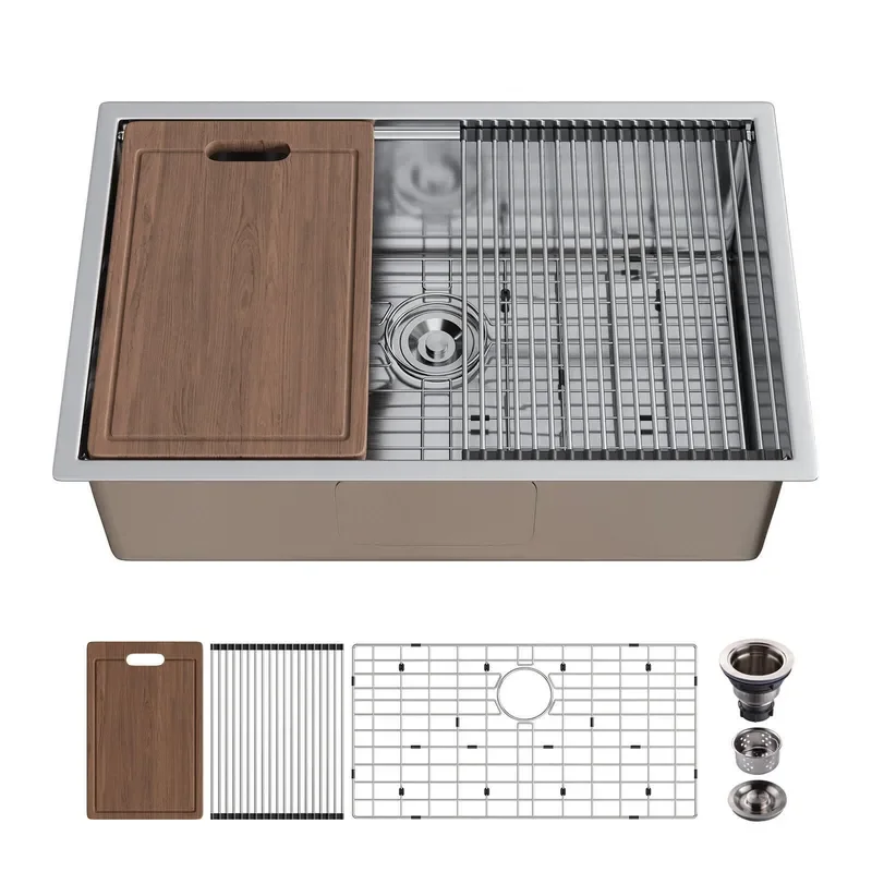 for Stainless Steel Kitchen Sink Thickened Vegetable Basin Stepped Design with Complete Accessories High Quality Style for