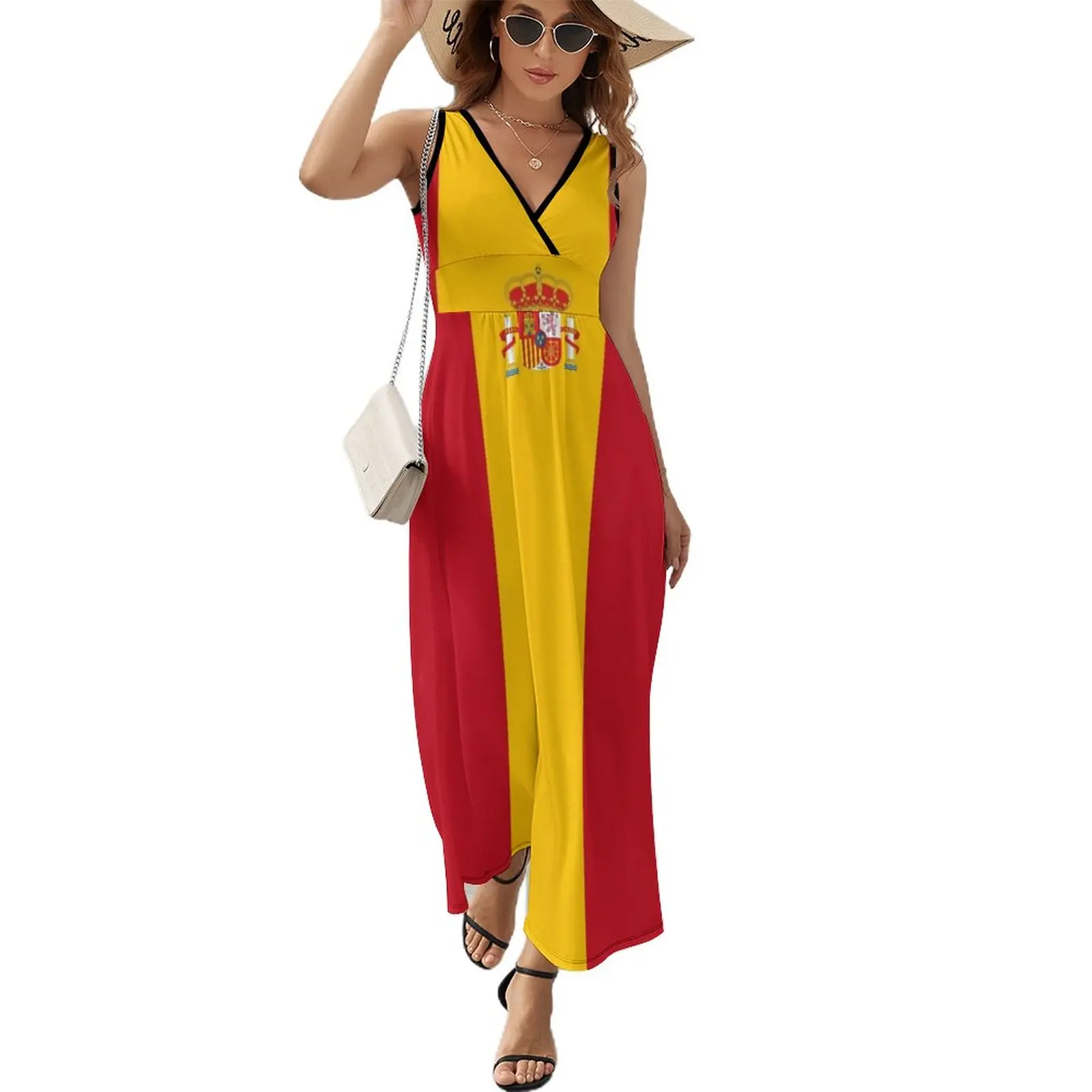 Flag of Spain Bandera de espa?a Sleeveless Dress women\'s summer clothing 2024 summer dresses women 2024 loose women\'s dress