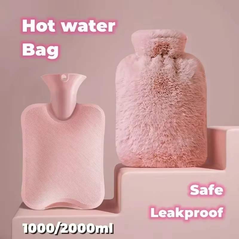 

1000/2000Ml large-capacity hot water bag Removable hot water bag can be reused Women's belly warmer, hand warmer hot water bag