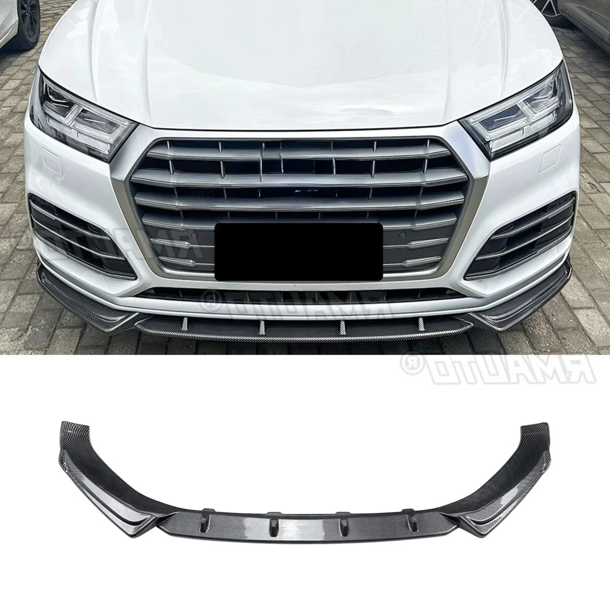 

For Audi Q5 FY Preliminary Sline 2018-2020 Car Front Bumper Spoiler Lip Diffuser Modification Part Bumper Guard Protector Cover
