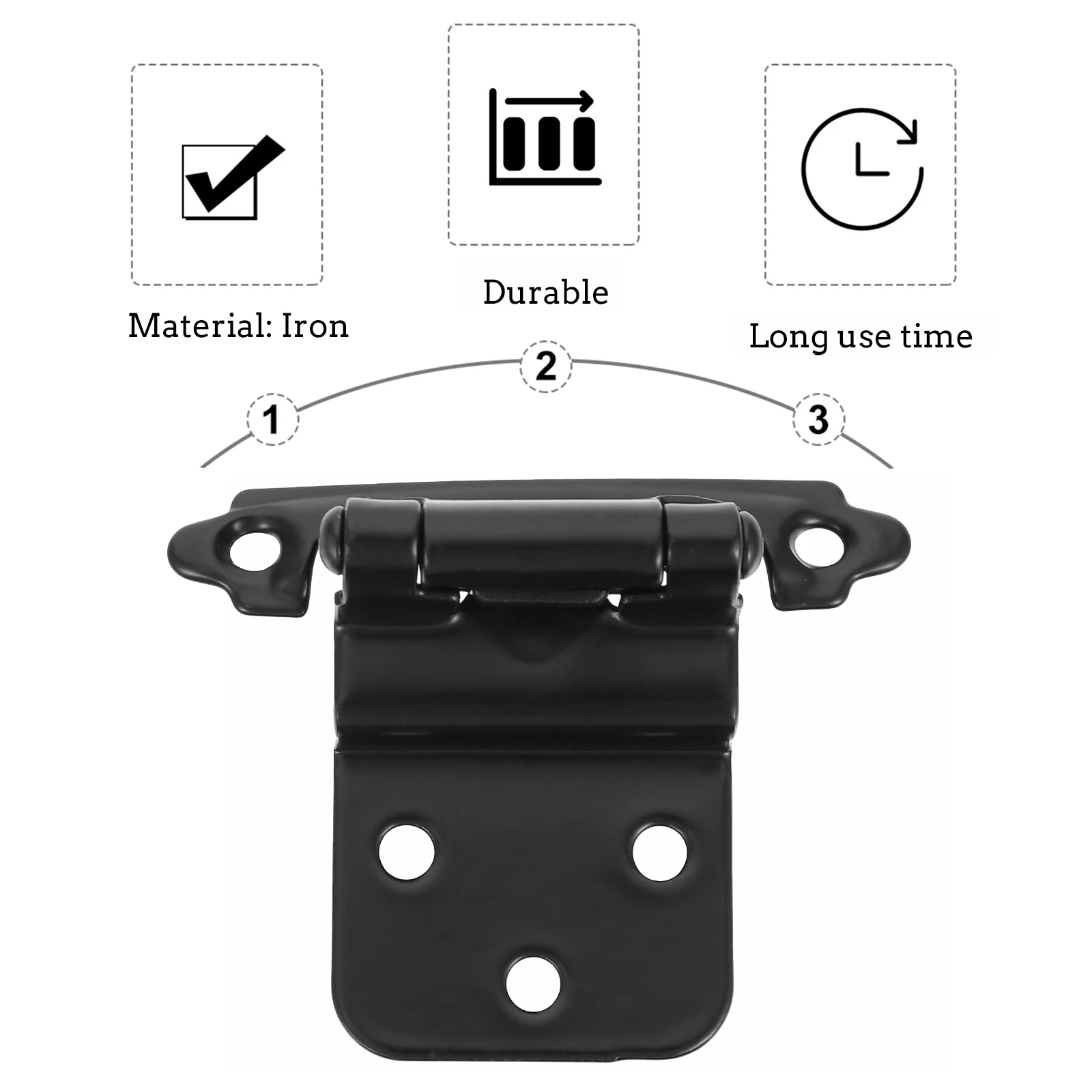 

10 Pcs Cabinet Door Hinges Self Closing Heavy Duty Iron Overlay Spring For Kitchen Furniture Cupboard Hardware Anti Rust