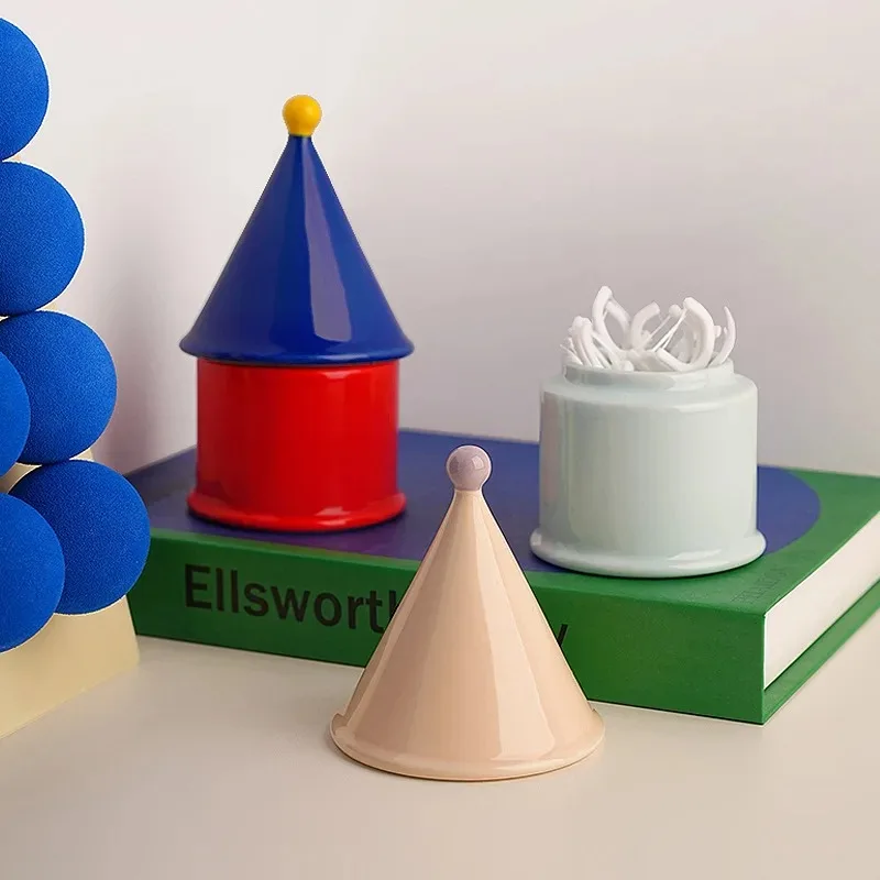 Ceramic Toothpick Holder Dopamine Toothpick Box Home Decoration Small Ornaments Household Floss Sticks Toothpick Organizer