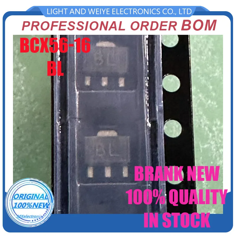 10Pcs BCX56-16 BL SOT-89 NPN 80V/1A