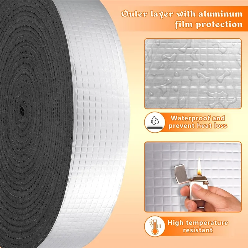 عبوة عزل الأنابيب CYCLI، حماية ضد التجمد في الشتاء، مناسبة لأنابيب المياه الساخنة والباردة، تقلل من فقدان الحرارة