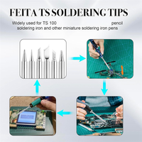 A63X-6Pcs For Pinecil TS100 Soldering Iron Tips Replacement,Mini Portable Micro-Solder Pen Stations Soldering Accessories