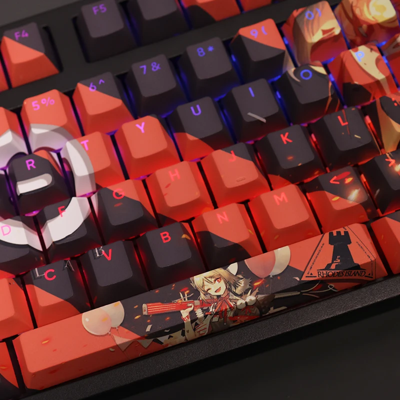 108keys/set arknights ifrit PBT keycaps Anime játékok Szépség aranyos Elárusítónő kulcs sapkák Vadcseresznyefa Profil Magaslat számára DIY Gépi keyboards