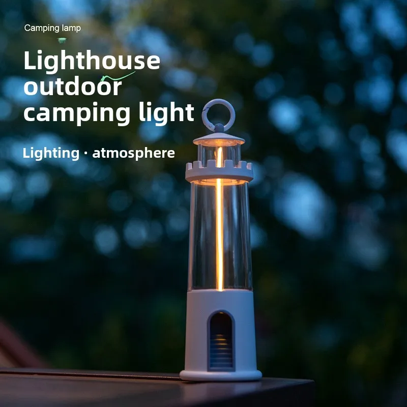 New Outdoor LED Camping Light Magnetic Suspension Tower Light Portable Charging Nightlight Atmosphere Light Ornament  Bedroom