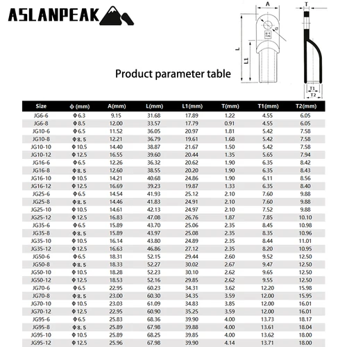 Imagen 2 del producto Terminal de cobre Jg para barcos, terminal de Cable marino para conexión eléctrica, apertura de Terminal de cableado M6 M8 10m, Terminal de engarzado M12