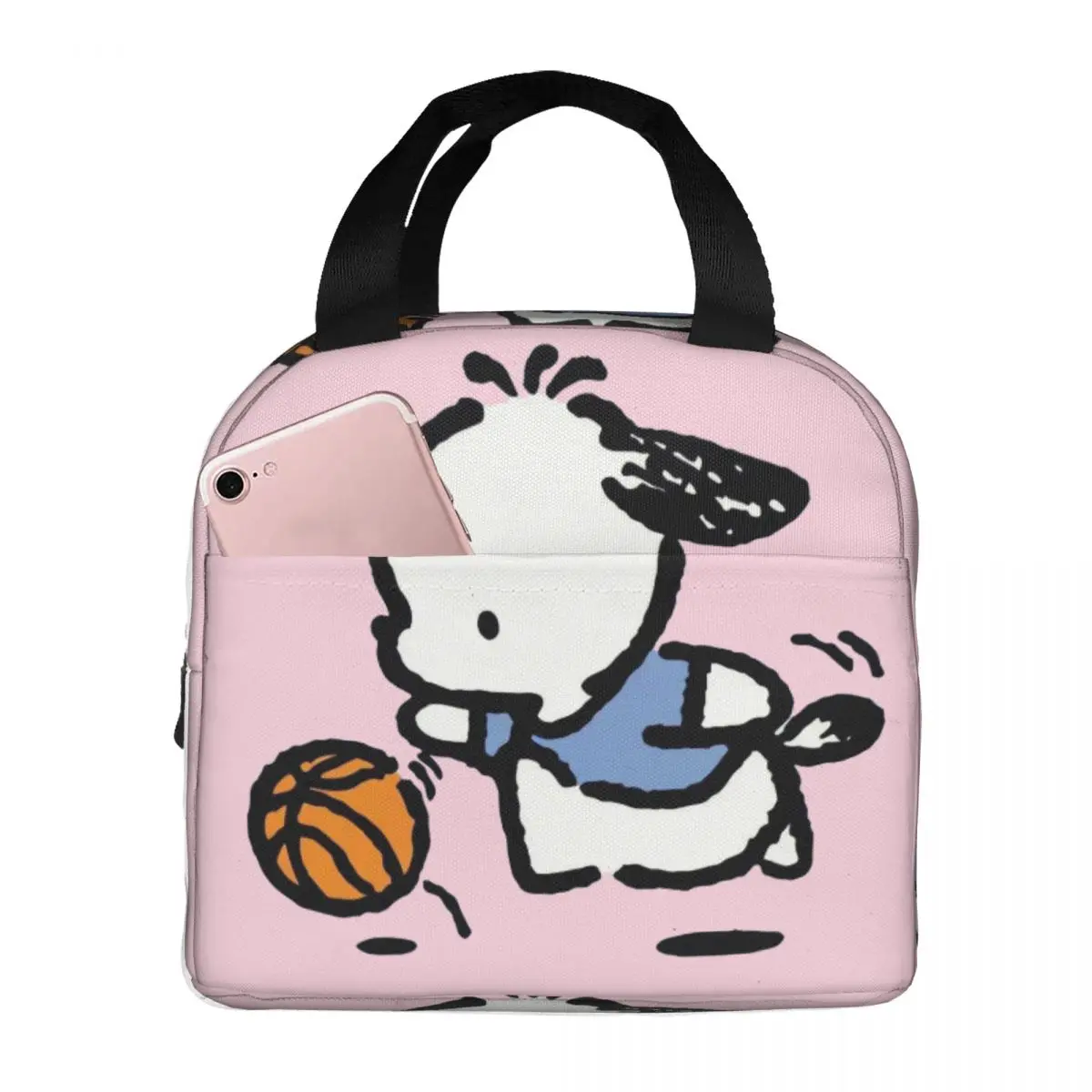 Reusable Lunch Box Bag Cute Dog Durable Waterproof Sanrio Plchacco Children's School Travel Storage Bags Students