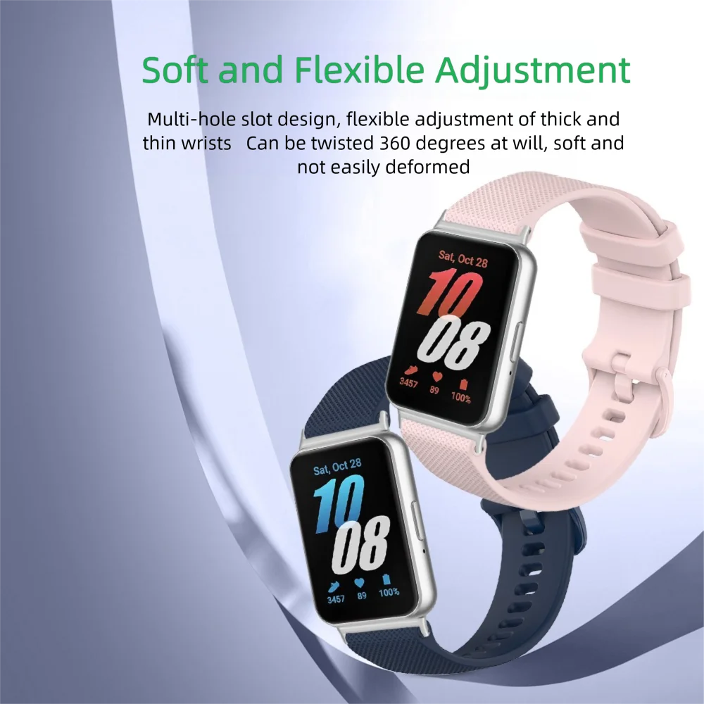 Samsung Galaxy Fit3用18mmループストラップ、小さな格子柄、肌に優しいシリコン製クイックリリーススポーツウォッチバンド、男女兼用