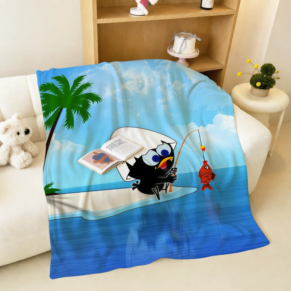 Cute Funny Cartoon Art C-calimero Warm Soft Plush Blanket For Sofa Living Room Nap Home Bedroom Travel Gift Flannel Pet Hogar