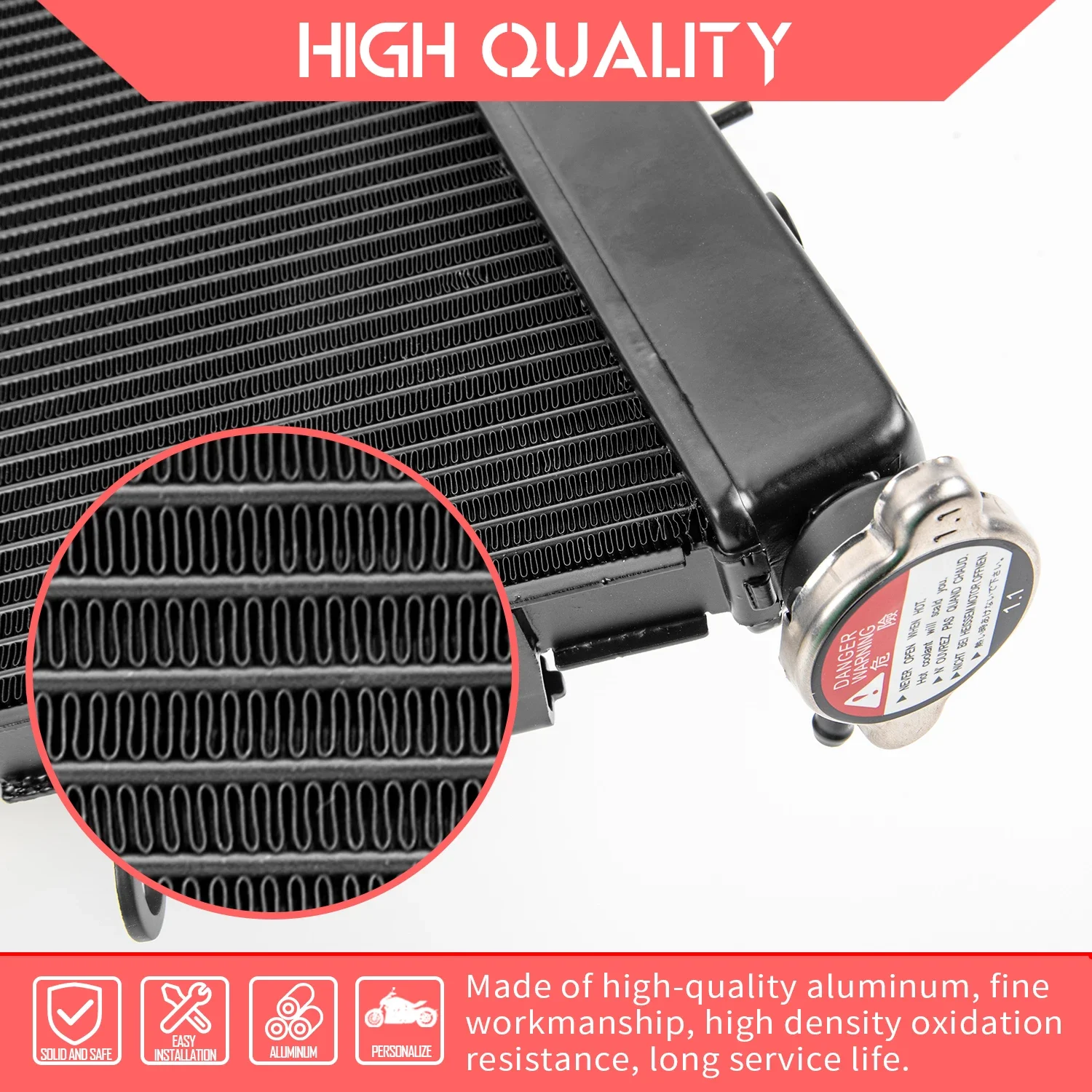 WOLFLINE Radiator Cooler for SUZUKI GSXR750 GSXR600 2006-2020 Aluminium Water Radiator Engine Cooling Tank Replacement Parts