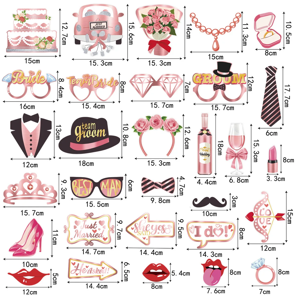 Wedding Funny Photo Booth Props Bride Groom Creative Party Shooting Decor Supplies - view 2